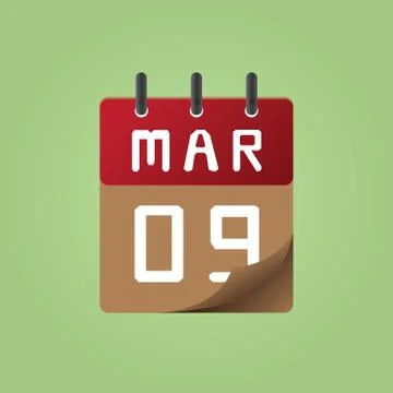 Icon of march 9 Stock Illustration
