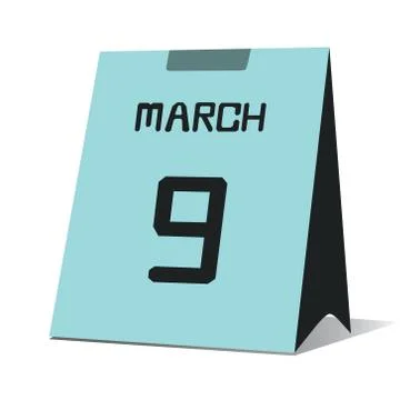 Icon of march 9 Stock Illustration