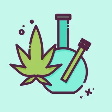 Icon Marijuana. related to Addiction Dictionary symbol. MBE style. simple d.. Stock Illustration