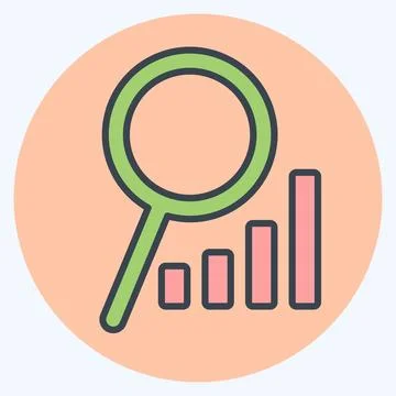 Icon Market Analysis. related to Development symbol. color mate style Illustration