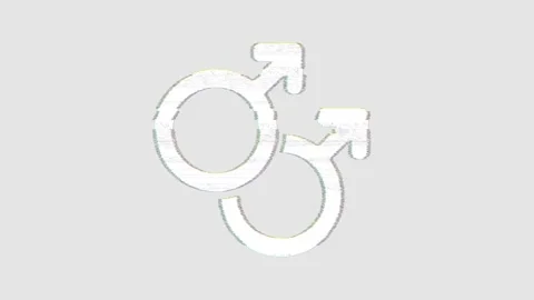 Icon mars double is distorted. Glitch. Noise, chromatic aberration, geometric Stock Footage 303623169