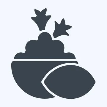 Icon Mashed Potato. related to Vegan symbol. glyph style. simple design edi.. Stock Illustration