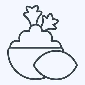 Icon Mashed Potato. related to Vegan symbol. line style. simple design edit.. Stock Illustration