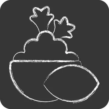 Icon Mashed Potato. related to Vegan symbol. chalk Style. simple design edi.. Stock Illustration