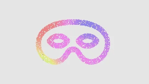 Icon mask is made up of LED square shapes that shimmer and flicker. There are Vídeos de archivo 293938961