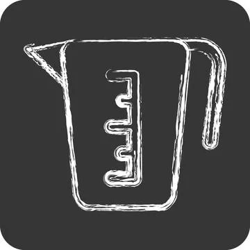 Icon Measuring Cup. suitable for education symbol. chalk Style. simple desi.. Stock Illustration