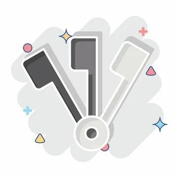 Icon Measuring Spoons. related to Kitchen Utensils symbol. comic style. des.. Stock Illustration