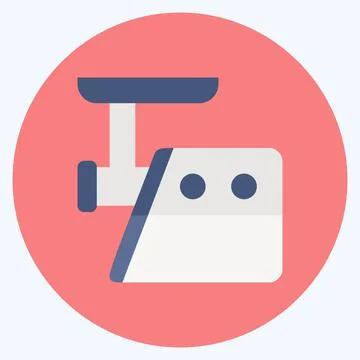 Icon Meat Grinder - Flat Style - Simple illustration,Editable stroke Illustrazione stock
