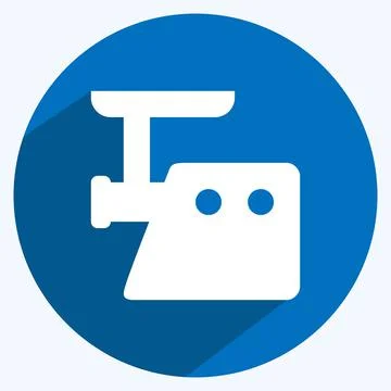Icon Meat Grinder - Long Shadow Style - Simple illustration,Editable stroke Illustrazione stock