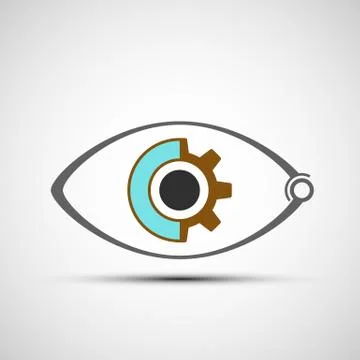Icon mechanical eye Stock Illustration