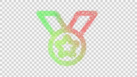 Icon medal is made up of LED square shapes. There are bright diodes and there Stock Illustration