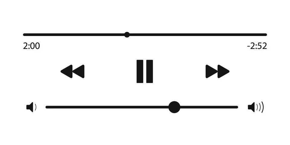 Icon media music player in vector. イラスト素材