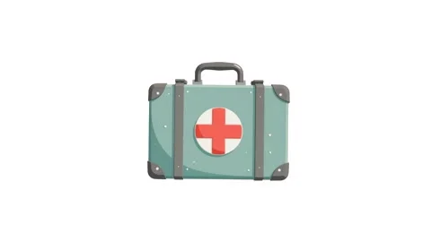 Icon of a medical first aid kit isolated on a white background Stock Footage 286371010