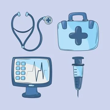 Icon medical health equipment Stock Illustration