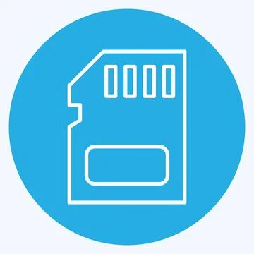 Icon Memory Card. suitable for Computer Components symbol. blue eyes style. s Stock Illustration