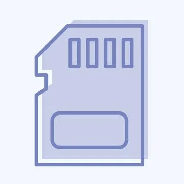 Icon Memory Card. suitable for Computer Components symbol. two tone style. si Stock Illustration
