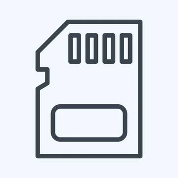 Icon Memory Card. suitable for Computer Components symbol. line style. simple Stock Illustration