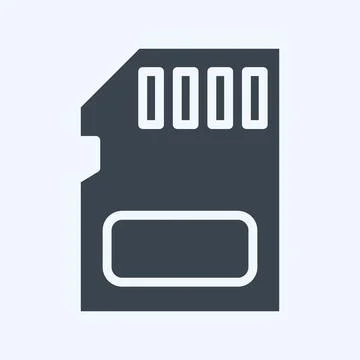 Icon Memory Card. suitable for Computer Components symbol. glyph style. simpl Illustrazione stock