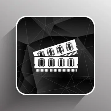 Icon of memory chip RAM hardware rom power Illustrazione stock