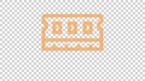 Icon memory is made of yellow grains of sand. Some grains of sand fall down. Stock Illustration