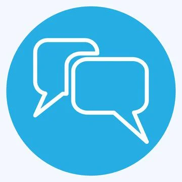 Icon Message Bubbles - Blue Eyes Style,Simple illustration,Editable stroke Stock Illustration