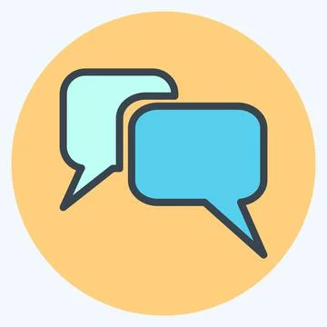 Icon Message Bubbles - Color Mate Style,Simple illustration,Editable stroke Stock Illustration