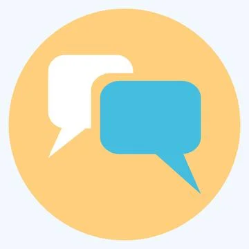 Icon Message Bubbles - Flat Style,Simple illustration,Editable stroke Stock Illustration