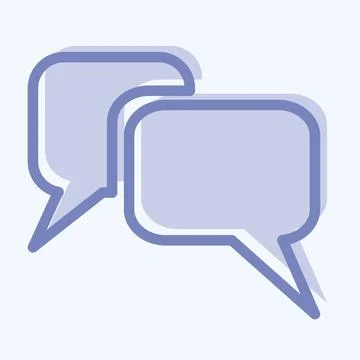 Icon Message Bubbles - Two Tone Style,Simple illustration,Editable stroke Stock Illustration