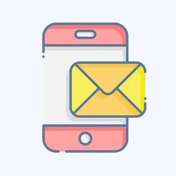Icon Message. related to Communication symbol. doodle style. simple design .. Stock Illustration