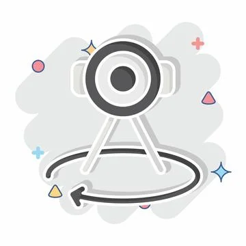 Icon Meta 360 Camera. related to Metaverse symbol. comic style. design editab Stock Illustration