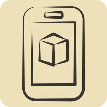 Icon Meta Cube. related to Metaverse symbol. hand drawn style. design editabl Stock Illustration
