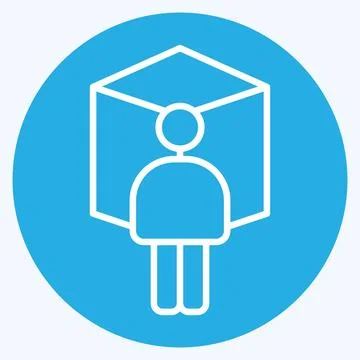 Icon Meta Dimension. related to Metaverse symbol. blue eyes style. design e.. Stock Illustration