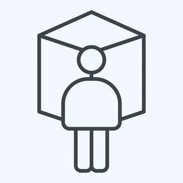 Icon Meta Dimension. related to Metaverse symbol. line style. design editable Stock Illustration