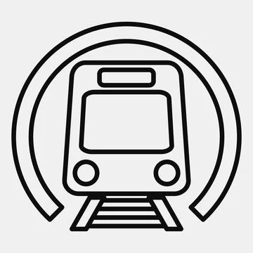Icon metro. Transportation elements. Icons in line style. Good for prints, .. Illustrazione stock