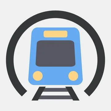 Icon metro. Transportation elements. Icons in flat style. Good for prints, .. Stock Illustration