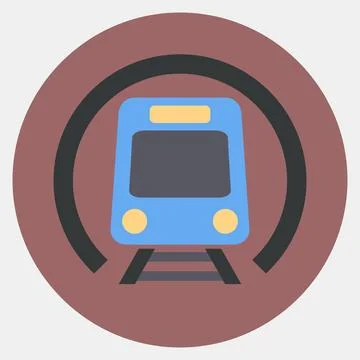 Icon metro. Transportation elements. Icons in color mate style. Good for pr.. イラスト素材