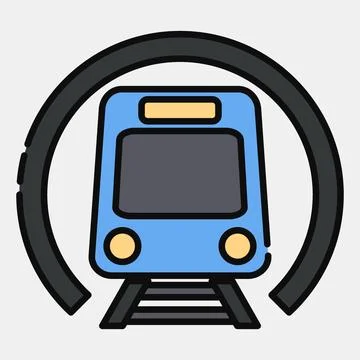 Icon metro. Transportation elements. Icons in filled line style. Good for p.. Illustrazione stock