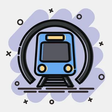 Icon metro. Transportation elements. Icons in comic style. Good for prints,.. Stock Illustration