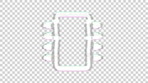Icon microchip is distorted. Glitch. Noise, chromatic aberration, geometric 스톡 일러스트