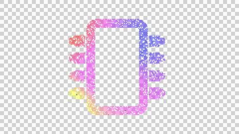 Icon microchip is made up of LED square shapes. There are bright diodes and Stock Illustration