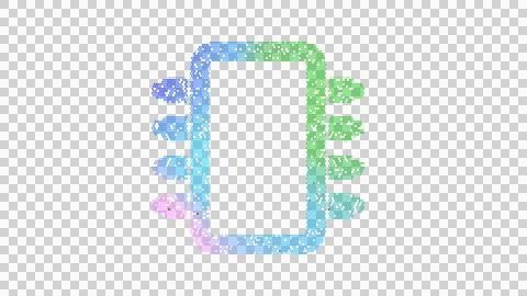 Icon microchip is made up of LED square shapes. There are bright diodes and Stock Illustration