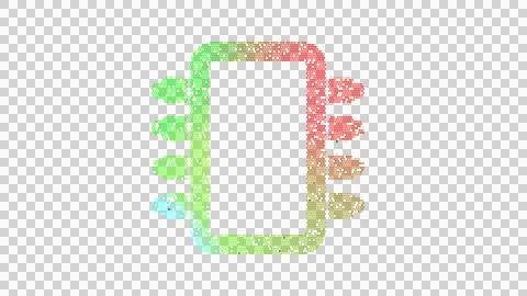 Icon microchip is made up of LED square shapes. There are bright diodes and Stock Illustration
