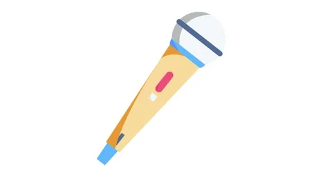 Icon of a microphone with music notes, representing sound and musical expre.. Stock Footage 332323498