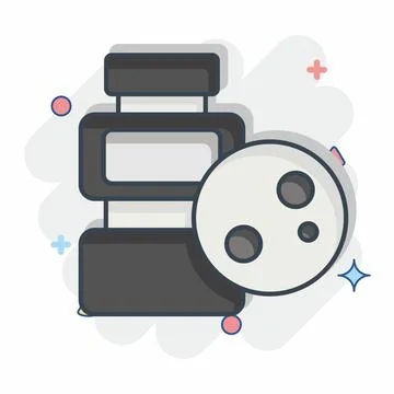 Icon Microplastic. related to Plastic Pollution symbol. comic style. simple.. Stock Illustration