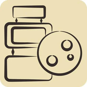 Icon Microplastic. related to Plastic Pollution symbol. hand drawn style. s.. Stock Illustration