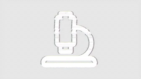 Icon microscope is distorted. Glitch. Noise, chromatic aberration, geometric Stock Footage 303746380