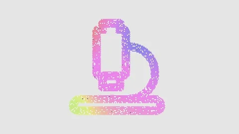 Icon microscope is made up of LED square shapes that shimmer and flicker. There Stock Footage 294293262