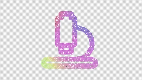 Icon microscope is made up of LED square shapes that shimmer and flicker. There Stock Footage 294299266
