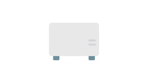 Icon of a microwave oven, featuring a rectangular shape with a door and con.. Stock Footage 332984116