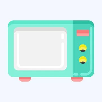 Icon Microwave. suitable for Kitchen Appliances symbol. flat style. simple de Stock Illustration
